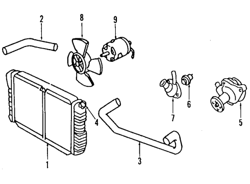 2003 Ford Escort Radiator & Components Diagram