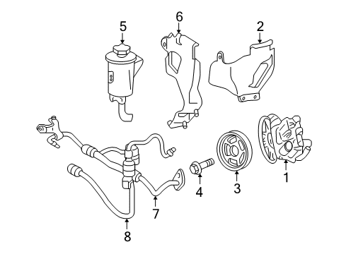 2006 Ford Explorer P/S Pump & Hoses Diagram