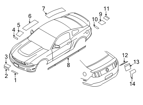 2012 Ford Mustang Stripe Tape Diagram 15 - Thumbnail