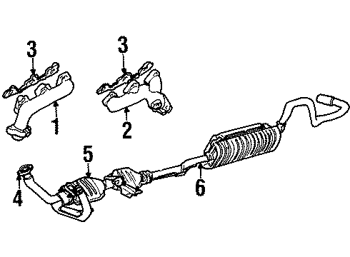 1996 Ford Ranger Exhaust System Diagram 2 - Thumbnail