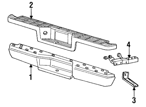 1996 Ford Ranger Bumper & Components - Rear Diagram