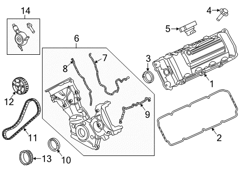 2017 Ford F-350 Super Duty Valve & Timing Covers Diagram