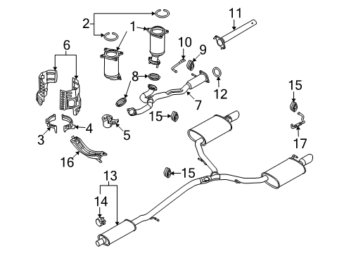 2012 Lincoln MKS Catalytic Converter Front Bracket, Passenger Side Diagram for 9G1Z-5K291-A