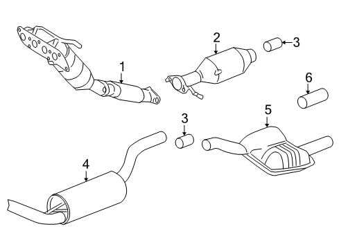 2003 Ford Focus Exhaust Components Diagram 2 - Thumbnail