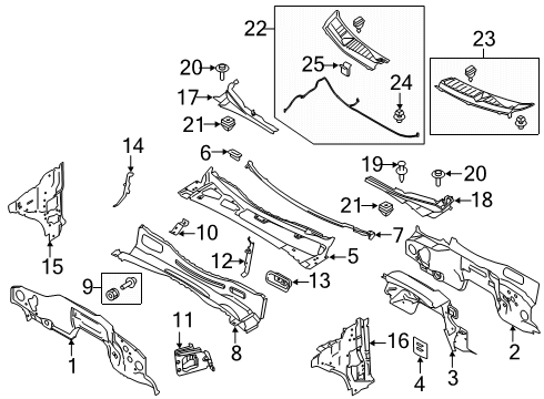 2025 Ford F-150 Cab Cowl Diagram 2 - Thumbnail
