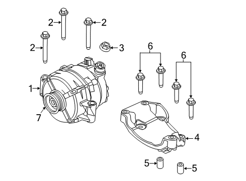 2011 Ford F-150 Mount Bracket Bolt Diagram for -W503301-S437