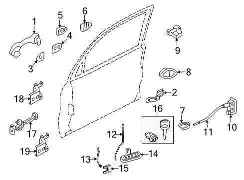2006 Mercury Mariner Check Arm, Front Diagram for YL8Z-7823552-AA
