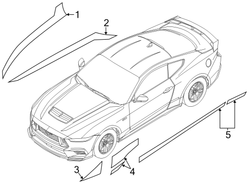2025 Ford Mustang Stripe Tape Diagram
