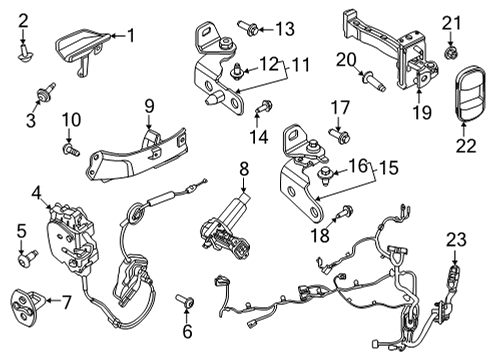 2024 Ford Mustang Mach-E Front Door - Lock & Hardware Diagram