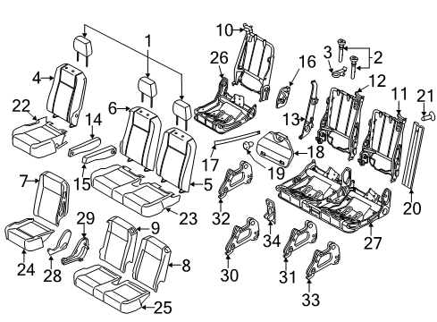 2017 Ford Transit-150 Frame And Spring - Rear Seat Cushion Diagram for EK4Z-9963160-W