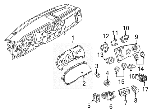 2010 Ford E-350 Super Duty A/C & Heater Control Units Diagram