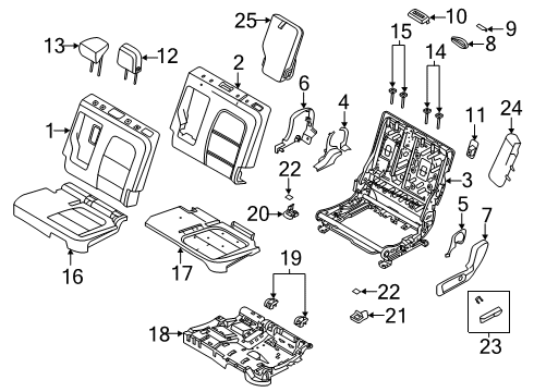 2024 Ford Escape Rear Seat Components Diagram
