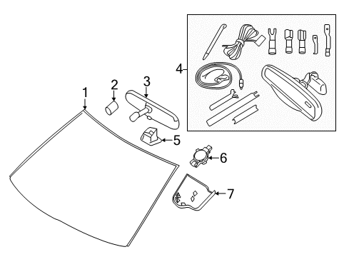 2012 Lincoln MKX Glass - Windshield Diagram