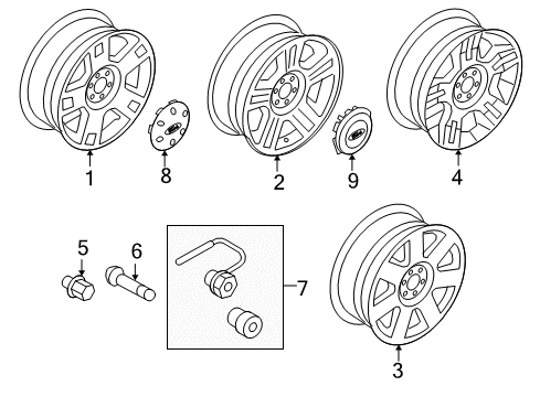 2005 Ford F-150 Wheels Diagram 4 - Thumbnail