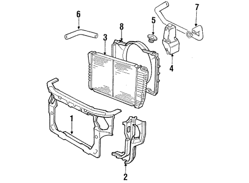 1987 Ford Thunderbird Radiator Support Diagram 3 - Thumbnail