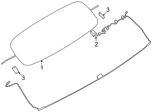2025 Ford Mustang Glass & Hardware - Back Glass Diagram