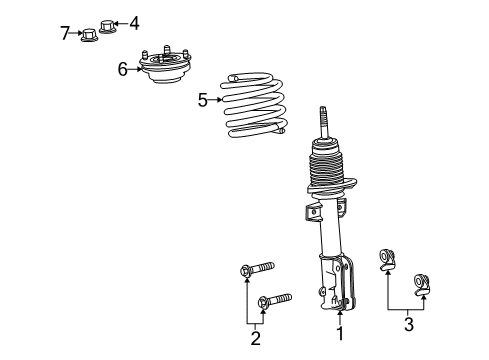 2010 Ford Mustang Struts & Components Diagram