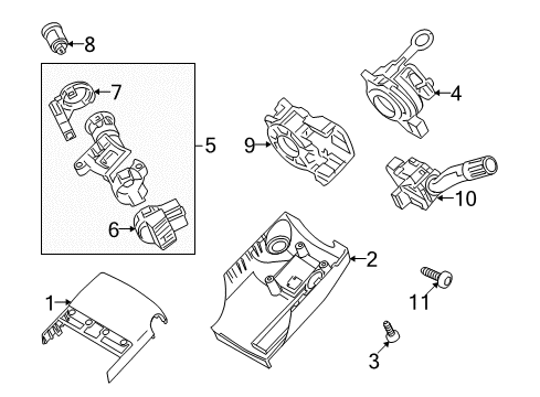 2012 Ford Fusion Shroud, Switches & Levers Diagram