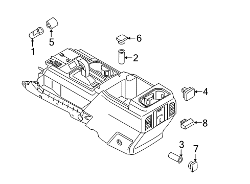 2022 Ford F-350 Super Duty Front Console Diagram