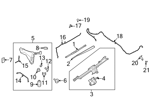 2024 Ford F-150 Lightning Wiper & Washer Components Diagram