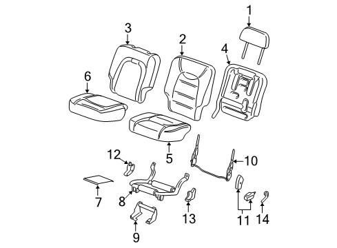 2003 Ford Explorer Rear Seat Components Diagram 2 - Thumbnail