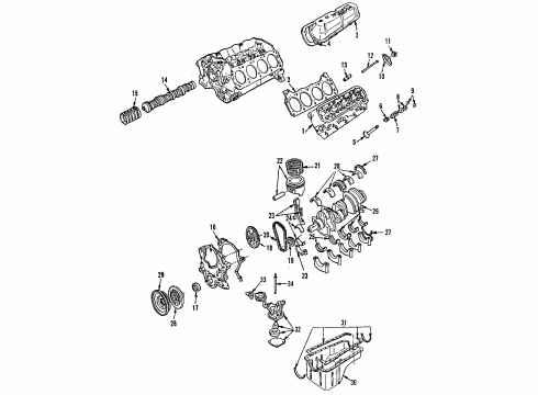 1995 Ford Mustang Pistons, Rings & Bearings Diagram 2 - Thumbnail