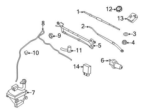 2012 Lincoln MKZ Wiper & Washer Components Diagram