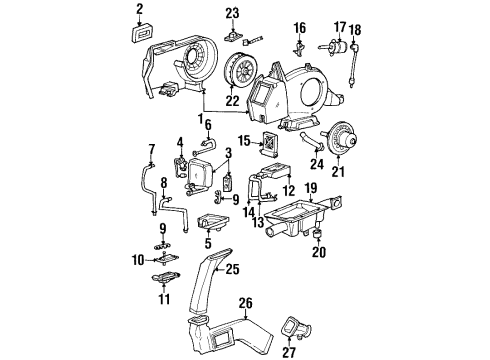 1996 Ford Windstar Auxiliary A/C & Heater Unit Diagram