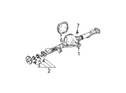 2005 Ford Explorer Sport Trac Axle Housing - Rear Diagram