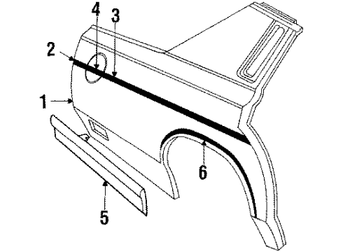 1986 Lincoln Continental Insert, Passenger Side Diagram for FOVY5421048CA