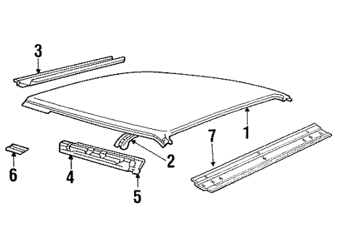 1987 Mercury Grand Marquis Roof & Components Diagram