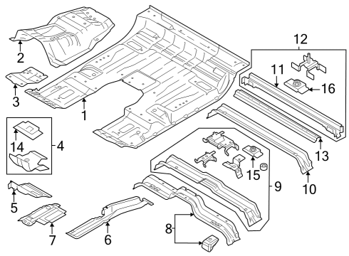2024 Ford F-350 Super Duty Floor Diagram 2 - Thumbnail
