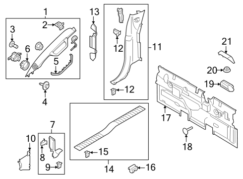 2024 Ford F-250 Super Duty Interior Trim - Cab Diagram 5 - Thumbnail