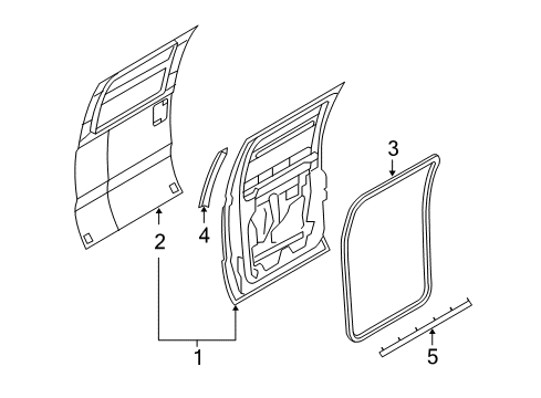 2009 Ford F-250 Super Duty Door & Components Diagram