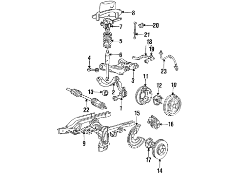 1992 Ford Thunderbird Drive Axles - Rear Diagram