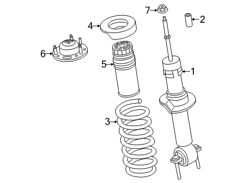 2024 Ford Ranger Shocks & Components Diagram