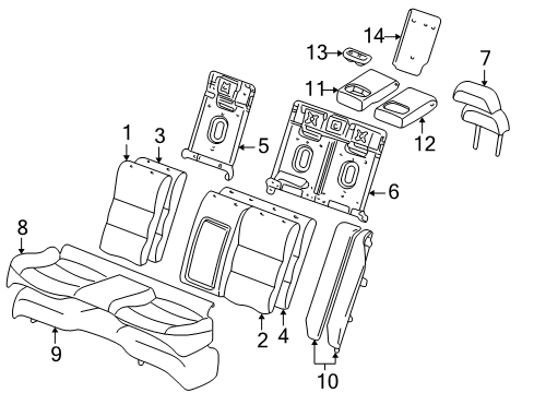 2002 Lincoln LS Rear Seat Components Diagram