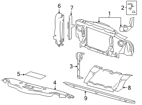 2004 Ford F-150 Radiator Support, Front Diagram for 5L3Z-16138-BA