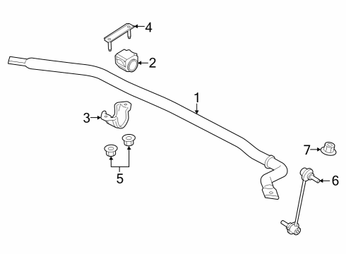 2024 Ford F-150 Lightning Stabilizer Bar & Components Diagram