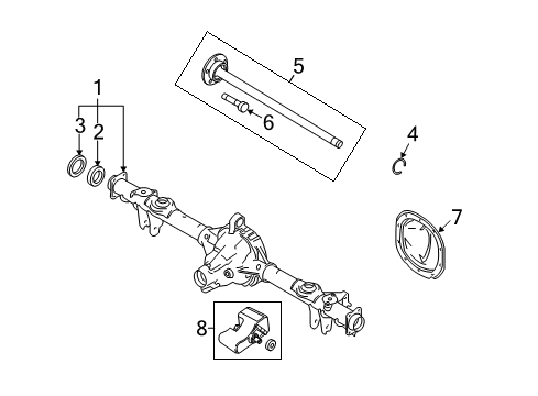 2012 Ford Mustang Axle & Differential - Rear Diagram