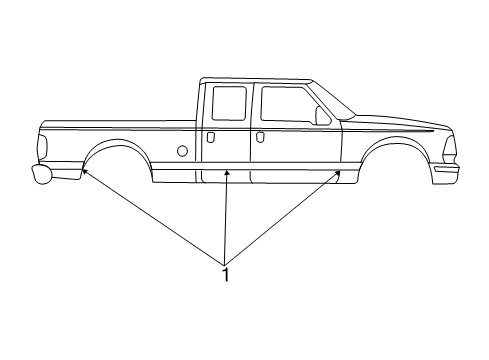 2002 Ford F-250 Super Duty Stripe Tape Diagram 3 - Thumbnail