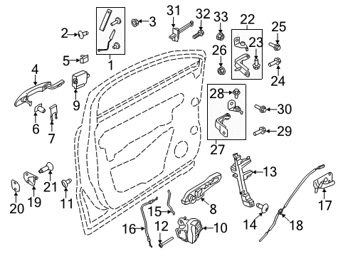 2015 Lincoln MKC Lock Actuator, Front Passenger Side Diagram for BF6Z-5421812-D