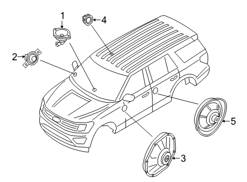 2018 Ford Expedition Front Driver Speaker Diagram for JL1Z-18808-XA