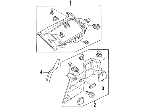 1998 Mercury Tracer Interior Trim - Quarter Panels Diagram 2 - Thumbnail