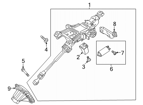 2018 Lincoln Continental Column Assembly Lower Bolt Diagram for -W712961-S450B