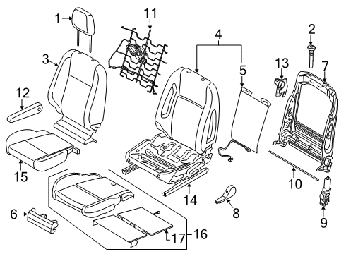 2021 Ford Transit-350 HD Driver Seat Components Diagram