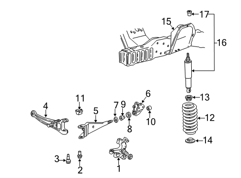 1992 Ford E-150 Econoline Front Suspension Components Diagram