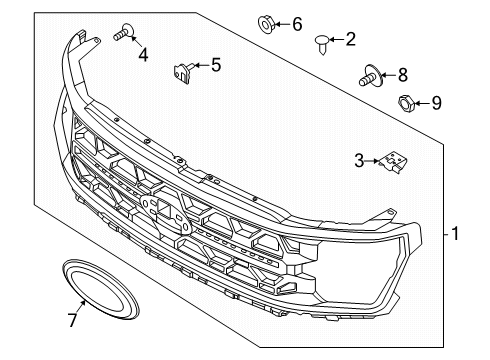 2024 Ford F-150 Grille & Components Diagram 6 - Thumbnail