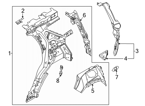 2024 Ford Bronco Sport Inner Structure - Quarter Panel Diagram
