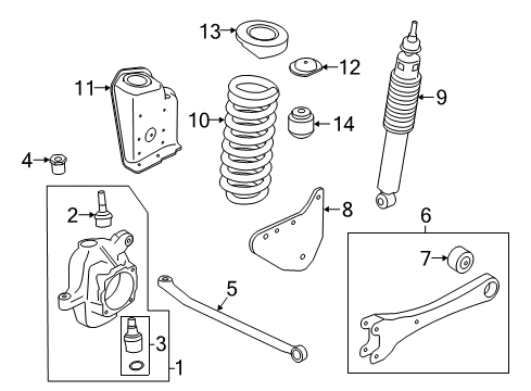 2021 Ford F-250 Super Duty Front Suspension Components Diagram 4 - Thumbnail